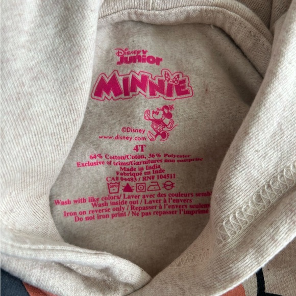 Minnie‎ Mouse hoodie size 4T - Picture 2 of 2